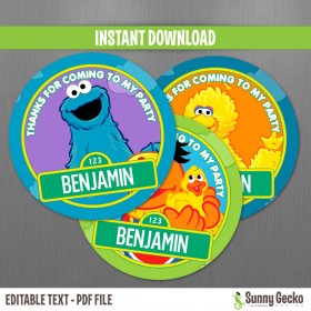 Sesame Street Birthday Favor Tags (Set 1)